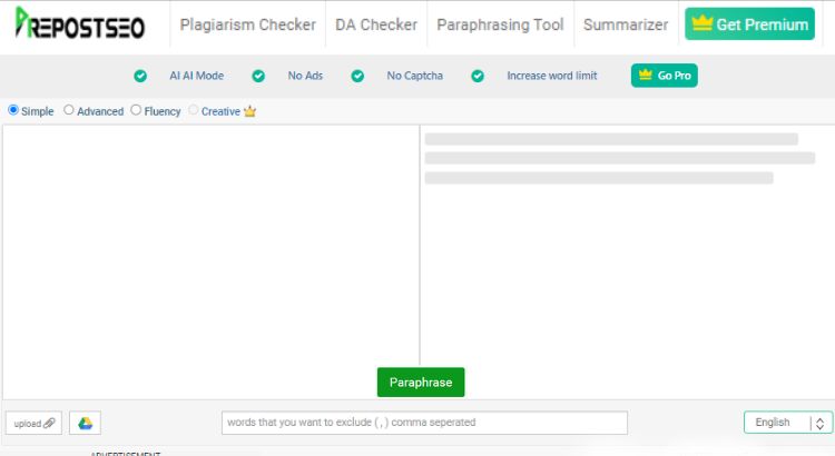 Preopostseo parapharasing tool image